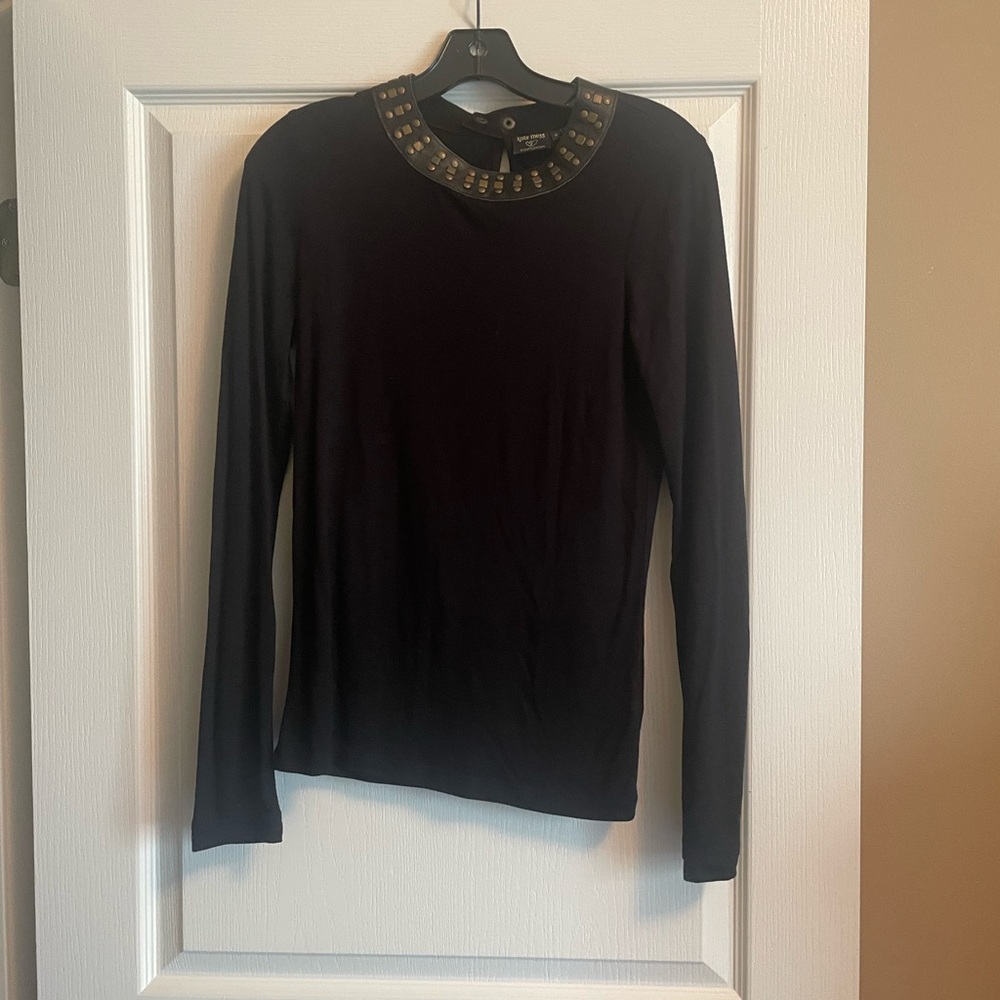 Topshop Elegant Black Long Sleeve with Gold Accents
